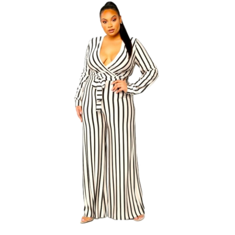 01 jumpsuit pink and black striped stretches sling sleeves